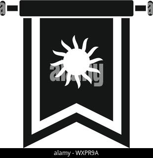 Royal knight flag icon. Simple illustration of royal knight flag vector icon for web design isolated on white background Stock Vector