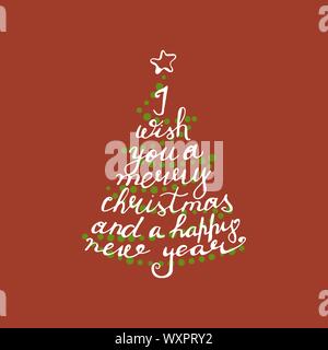 I Wish You A Merry Christmas And Happy New Year Vintage Background With