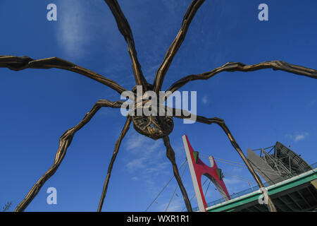 Spider statue of the Guggenheim museum in Bilbao Stock Photo