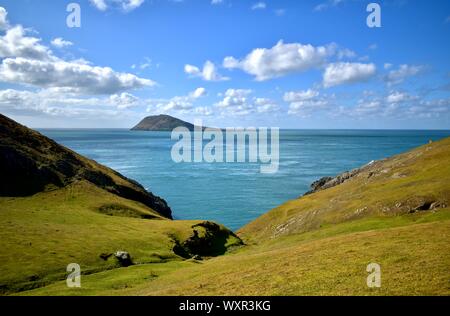 Bardsey Island from Braich y Pwll. Stock Photo