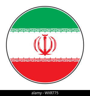 Iran round flag vector, Iranian national flag - Perfect for sticker,symbol,sign,button,icon etc. Stock Photo