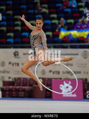 Baku, Azerbaijan. 17th Sep, 2019.  Linoy Ashram of Israel during the 37th Rhythmic Gymnastics World Championships match between and Day 2 at the National Gymnastics Arena in Baku, Azerbaijan. Ulrik Pedersen/CSM. Credit: Cal Sport Media/Alamy Live News Stock Photo