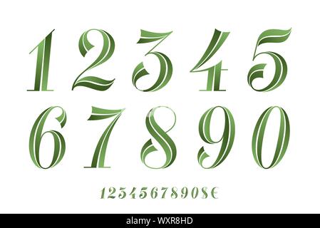 Numbers Font. Classical geometric design of numbers Stock Vector