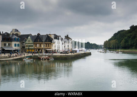 Auray, Morbihan / France - 25 August 2019: cityscape view of the old town of Auray in Brittany in western France Stock Photo