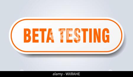beta testing sign. beta testing rounded orange sticker. beta testing Stock Vector