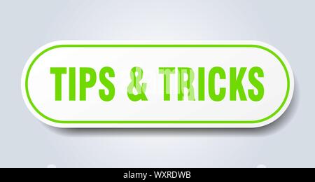 tips & tricks sign. tips & tricks rounded green sticker. tips & tricks Stock Vector