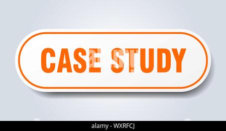 case study sign. case study rounded orange sticker. case study Stock Vector