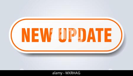new update sign. new update rounded orange sticker. new update Stock Vector