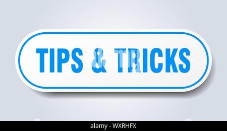 tips & tricks sign. tips & tricks rounded blue sticker. tips & tricks Stock Vector