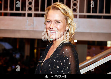 Hamburg, Germany. 17th Sep, 2019. Nova Meierhenrich, actress, during the presentation of the new food concept 'Henry likes Pizza' in Schweiger's restaurant 'Barefood Deli'. Credit: Georg Wendt/dpa/Alamy Live News Stock Photo