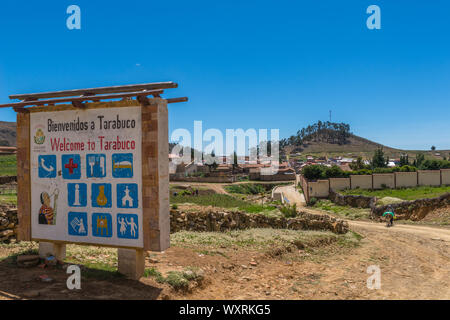 view of the village of Tarabuco, district Sucre, Bolivia, Latin America Stock Photo