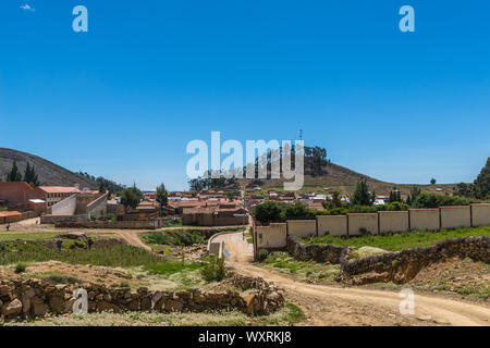 view of the village of Tarabuco, district Sucre, Bolivia, Latin America Stock Photo