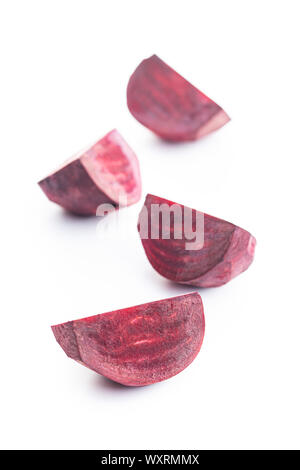 Tasty raw beetroot. Sliced beetroot isolated on white background. Stock Photo