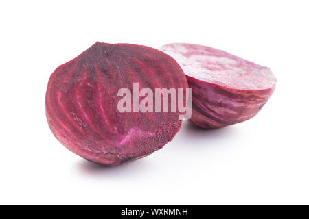 Tasty raw beetroot. Sliced beetroot isolated on white background. Stock Photo