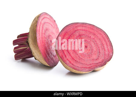 Tasty raw beetroot. Sliced beetroot isolated on white background. Stock Photo