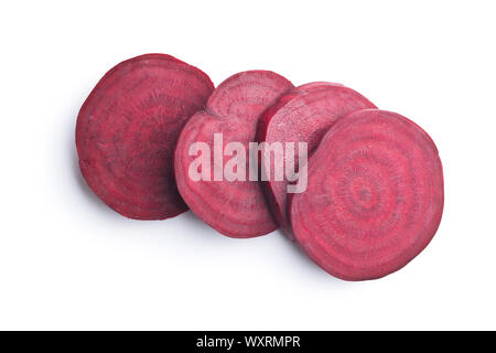 Tasty raw beetroot. Sliced beetroot isolated on white background. Stock Photo