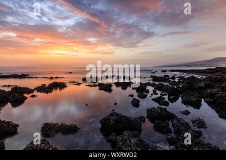 beautiful sunset over Atlantic Ocean. Tenerife Canary Islands Stock Photo