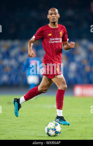 Napoli, Italy. 17th Sep, 2019. Fabinho of Liverpool during the UEFA Champions League match between Napoli and Liverpool at Stadio San Paolo, Naples, Italy on 17 September 2019. Credit: Giuseppe Maffia/Alamy Live News Stock Photo