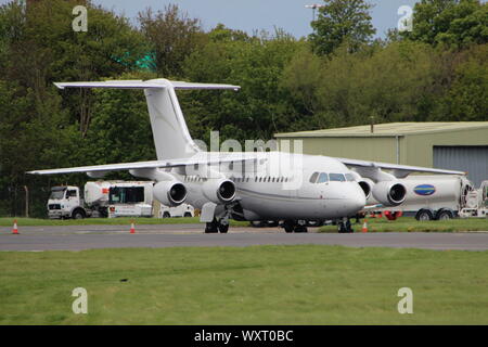 G-RAJJ, a British Aerospace BAe 146-200 operated by Cello Aviation, at Prestwick International Airport in Ayrshire. Stock Photo