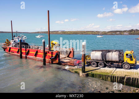 Sabrina Ro Ro loading bitumen tanker Baltimore Ireland Stock Photo