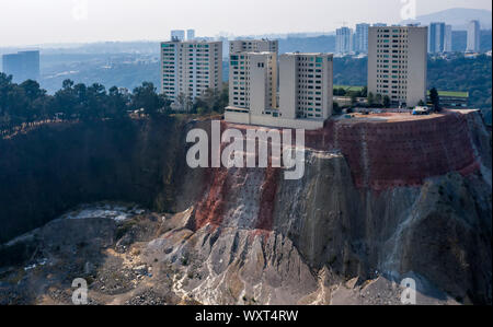 cliff reinforcement in Santa Fe, Mexico City, Mexico Stock Photo