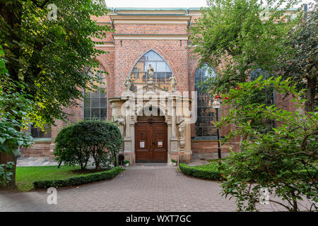 Stockholm, Sweden. September 2019.  A view of the German church entrance door Stock Photo