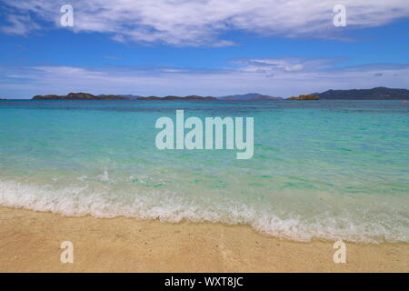 Famous Sapphire beach on St. Thomas island Stock Photo