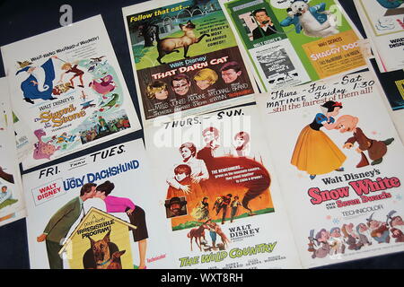 Classic Movie Poster Lot of 1960s Walt Disney Family Films. Stock Photo