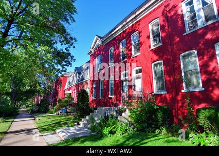 Chicago, Illinois, USA. A residential block of homes in the working class neighborhood of Pullman. Stock Photo
