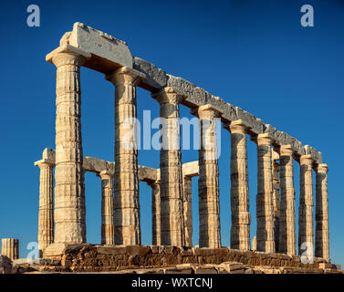 Poseidon's Temple in Cap Sounio, Greece Stock Photo