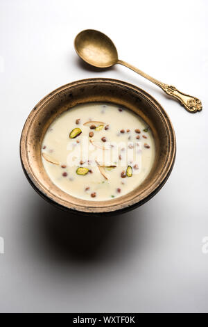 Basundi / Rabri or Rabdi - is a dessert made of condensed  milk and dry fruits Stock Photo