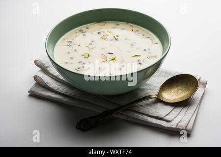 Basundi / Rabri or Rabdi - is a dessert made of condensed  milk and dry fruits Stock Photo