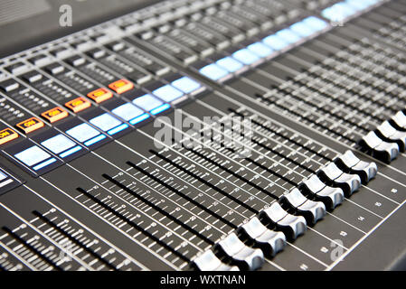 Digital professional audio mixing console Stock Photo