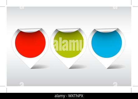 Round colorful empty labels, stickers, pointers Stock Vector
