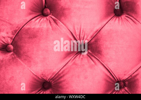 Furniture design, classic interior and royal vintage material concept - Pink luxury velour quilted sofa upholstery with buttons, elegant home decor te Stock Photo