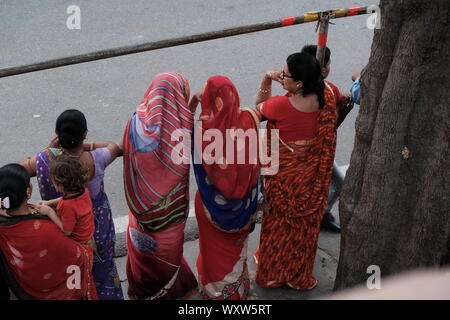 Teej Festival at Jaipur to Celebrate the arrival of the monsoon season Stock Photo