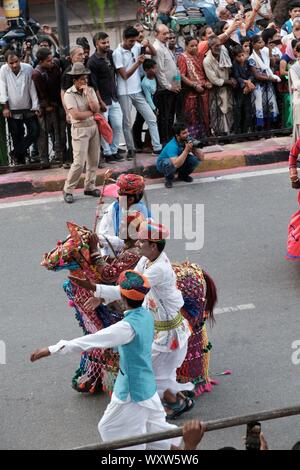 Teej Festival at Jaipur to Celebrate the arrival of the monsoon season Stock Photo