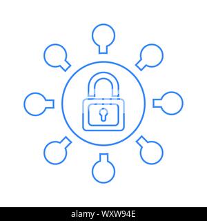 Creative element design from stock market icons collection. Pixel perfect Internet protection, network security icon for commercial, print media, web Stock Vector