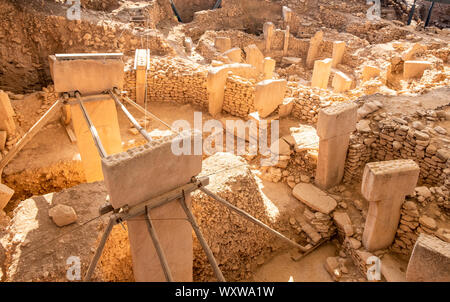 The beginning of time. Ancient site of Gobekli Tepe in Turkey. Gobekli Tepe is a UNESCO World Heritage site. The Oldest Temple of the World. Neolithic Stock Photo