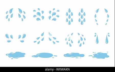 Premium Vector  Cartoon tear drops icon sorrow cry streams tear blob  crying fluid falling blue water drops isolated vector for sorrowful  character weeping expression wet grief droplets