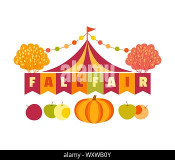 Agricultural Fall Fair flat color vector headline Stock Vector