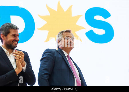 Alberto Fernández  y Matías Lammens presentaron 'Buenos Aires, ciudad del conocimiento' Stock Photo