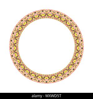 Colorful mosaic circular frame - ornamental abstract vector element with geometrical shapes Stock Vector