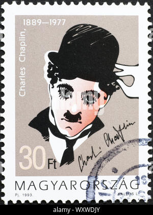 Charlot on hungarian postage stamp Stock Photo