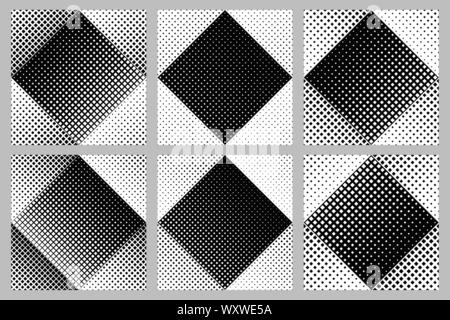 Seamless diagonal square pattern background set - vector graphic design Stock Vector