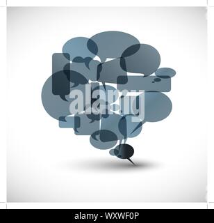 Big gray speech bubble made from small bubbles Stock Vector