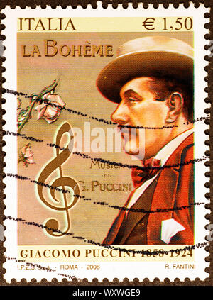 Famous italian composer Giacomo Puccini on postage stamp Stock Photo