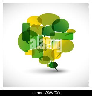 Big green speech bubble made from small bubbles Stock Vector