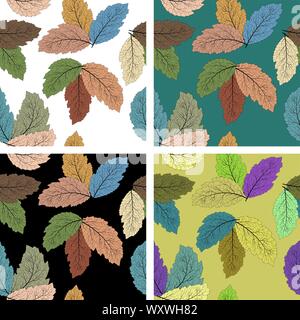 Modern cartoon closeup of sheets for decoration design. Flat card. Space background. Abstract closeup on white background. Seamless vector pattern Stock Vector
