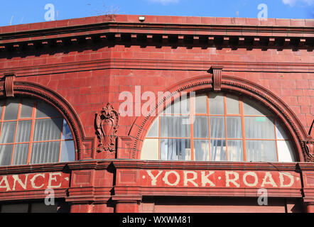 Disused York Road London Underground station, abandoned in 1932 because of under-use, on York Road, near Kings Cross, north London, UK Stock Photo